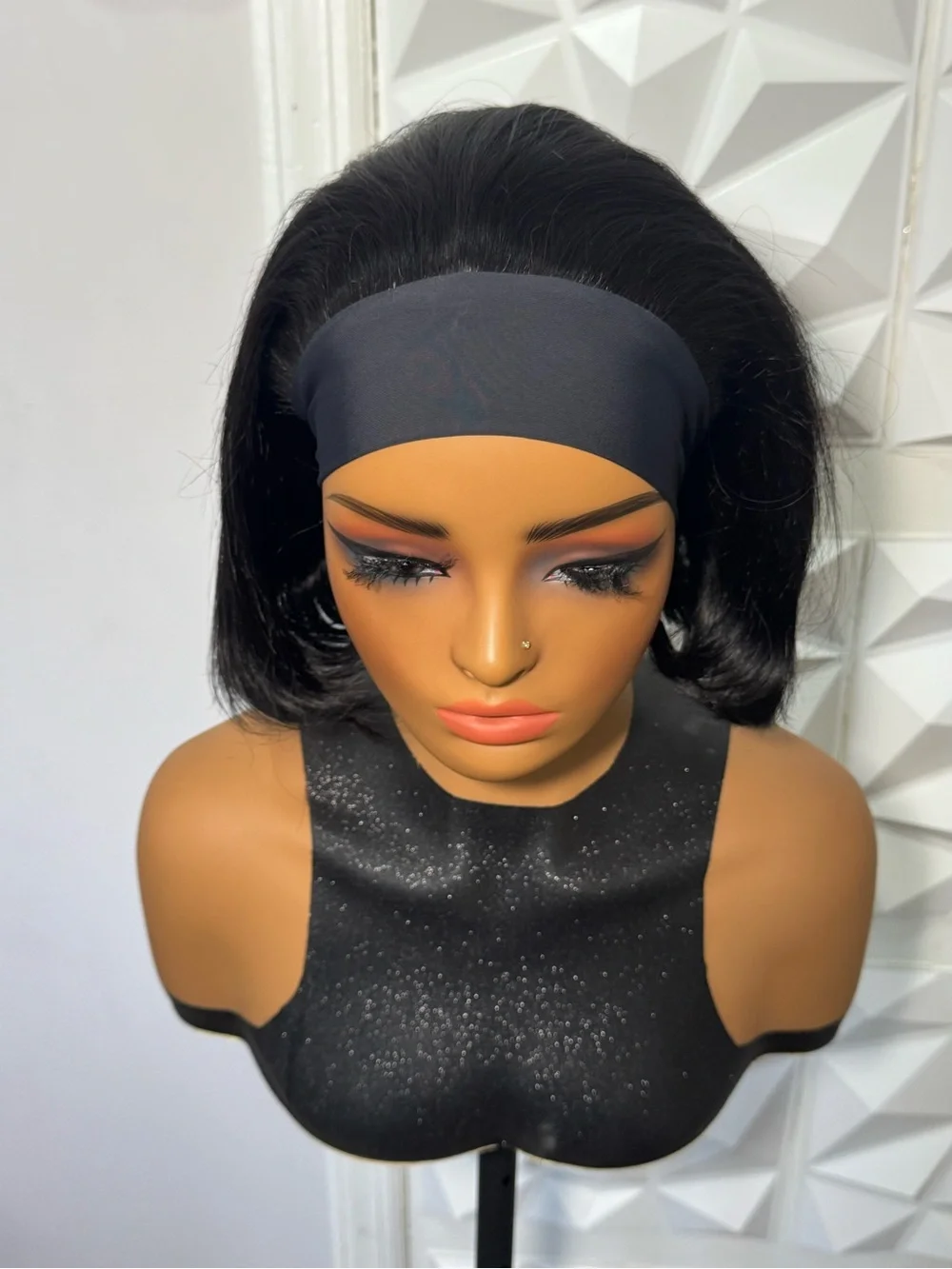 10 Inch Short Bob Headband Wig – 100% Human Hair Glueless Wig for Everyday Wear